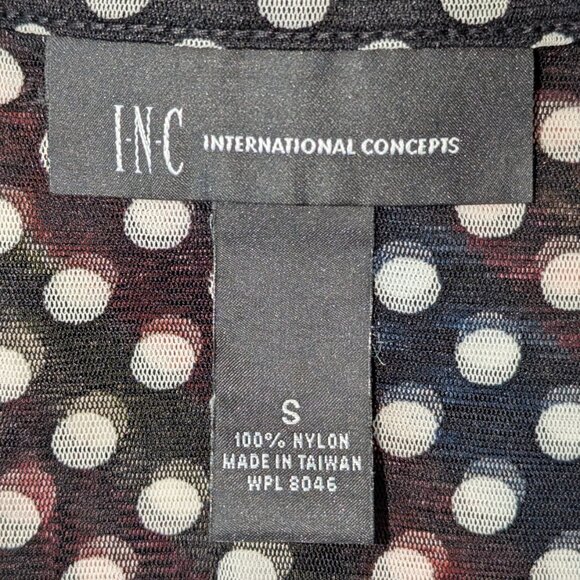 VTG 00s Y2K INC International Concepts Black & White Polka Dot 3/4 Sleeve Blouse - Picture 9 of 9